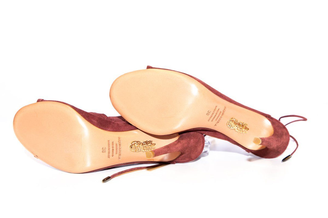Aquazzura Burgundy Suede Heels SZ 38