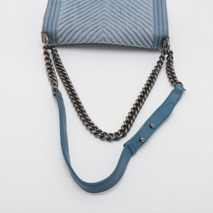 Top Quality Chanel Blue Denim Chain Shoulder Bag