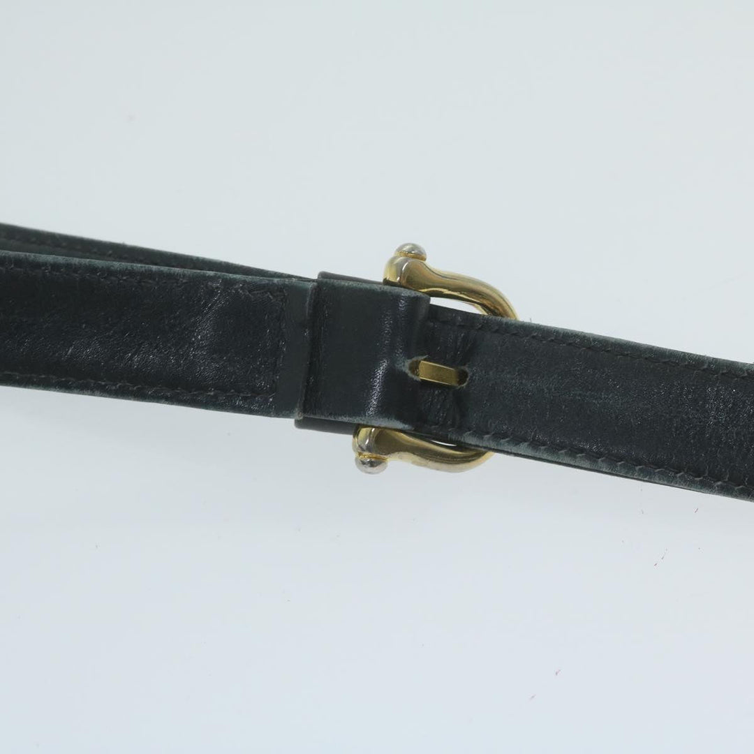 Celine Macadam Canvas Shoulder Bag Black Brown Auth 64224