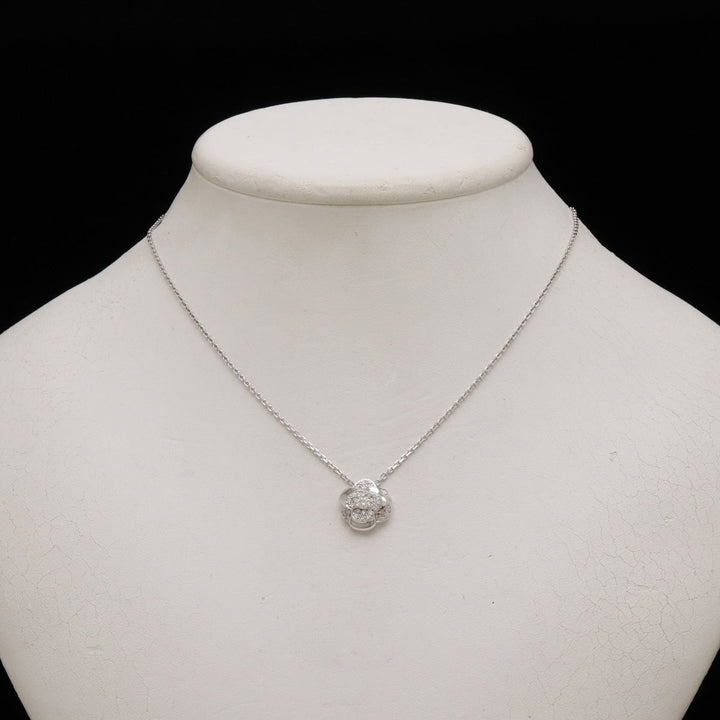 Top Quality Chanel Camellia Pave Necklace K18WG 750WG White Gold Diamond