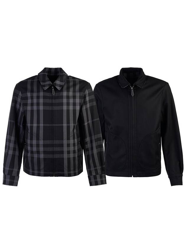 Burberry Check Reversible Harrington Jacket Mid Grey