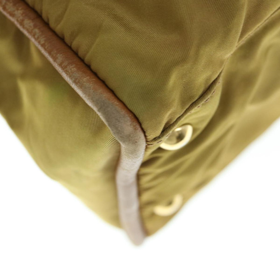Celine Hand Bag Nylon Khaki Auth 64274
