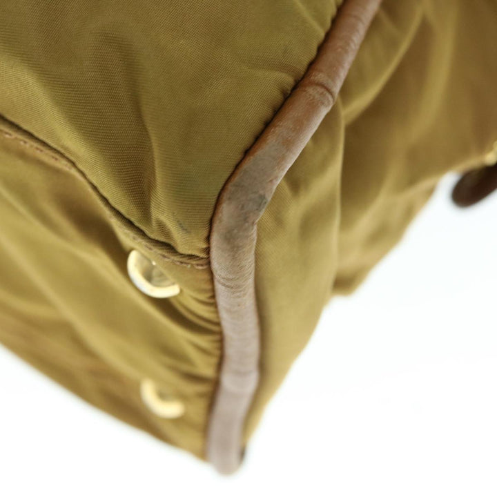 Celine Hand Bag Nylon Khaki Auth 64274