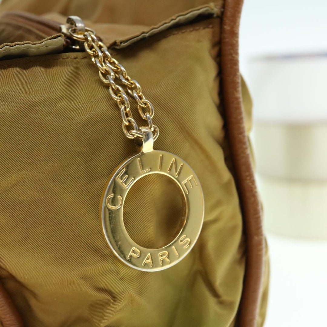 Celine Hand Bag Nylon Khaki Auth 64274