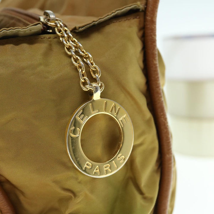 Celine Hand Bag Nylon Khaki Auth 64274