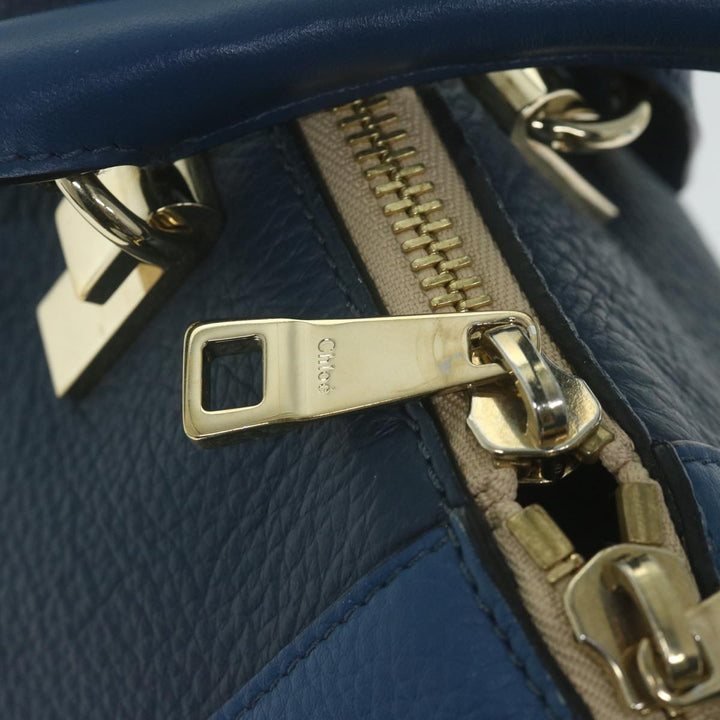 Chloe Bailey Hand Bag Leather 2way Blue 01155765 9 64347