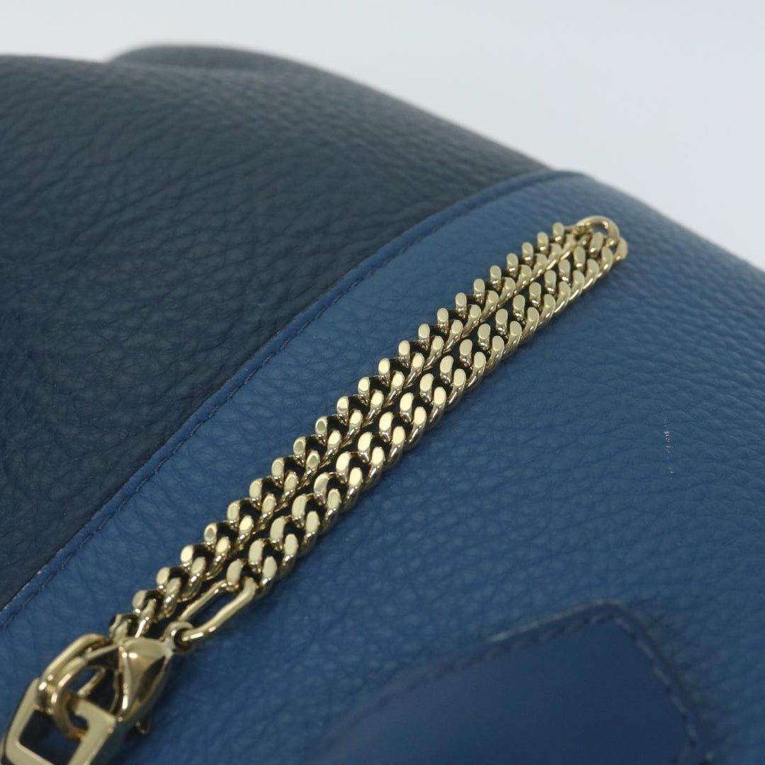 Chloe Bailey Hand Bag Leather 2way Blue 01155765 9 64347