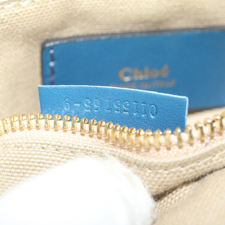 Chloe Bailey Hand Bag Leather 2way Blue 01155765 9 64347