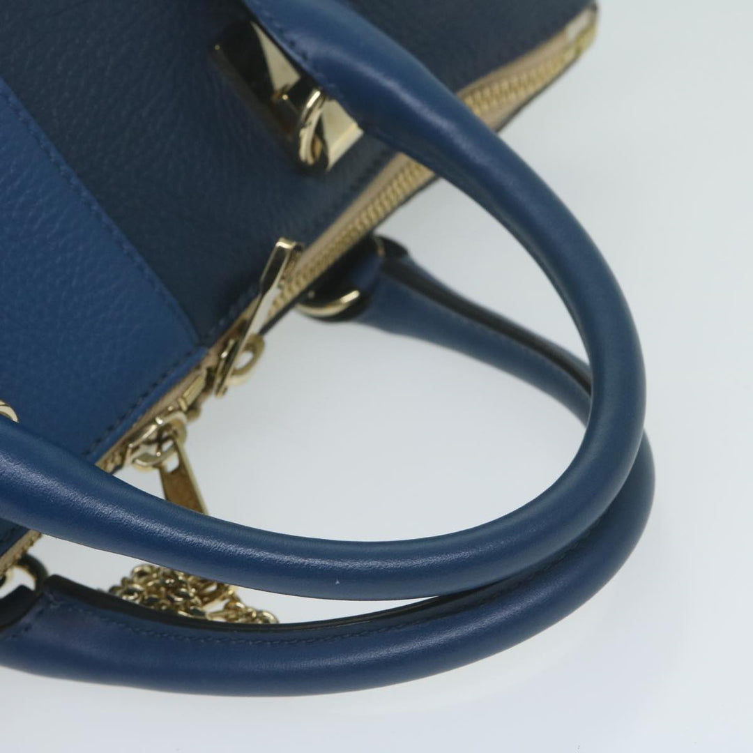 Chloe Bailey Hand Bag Leather 2way Blue 01155765 9 64347