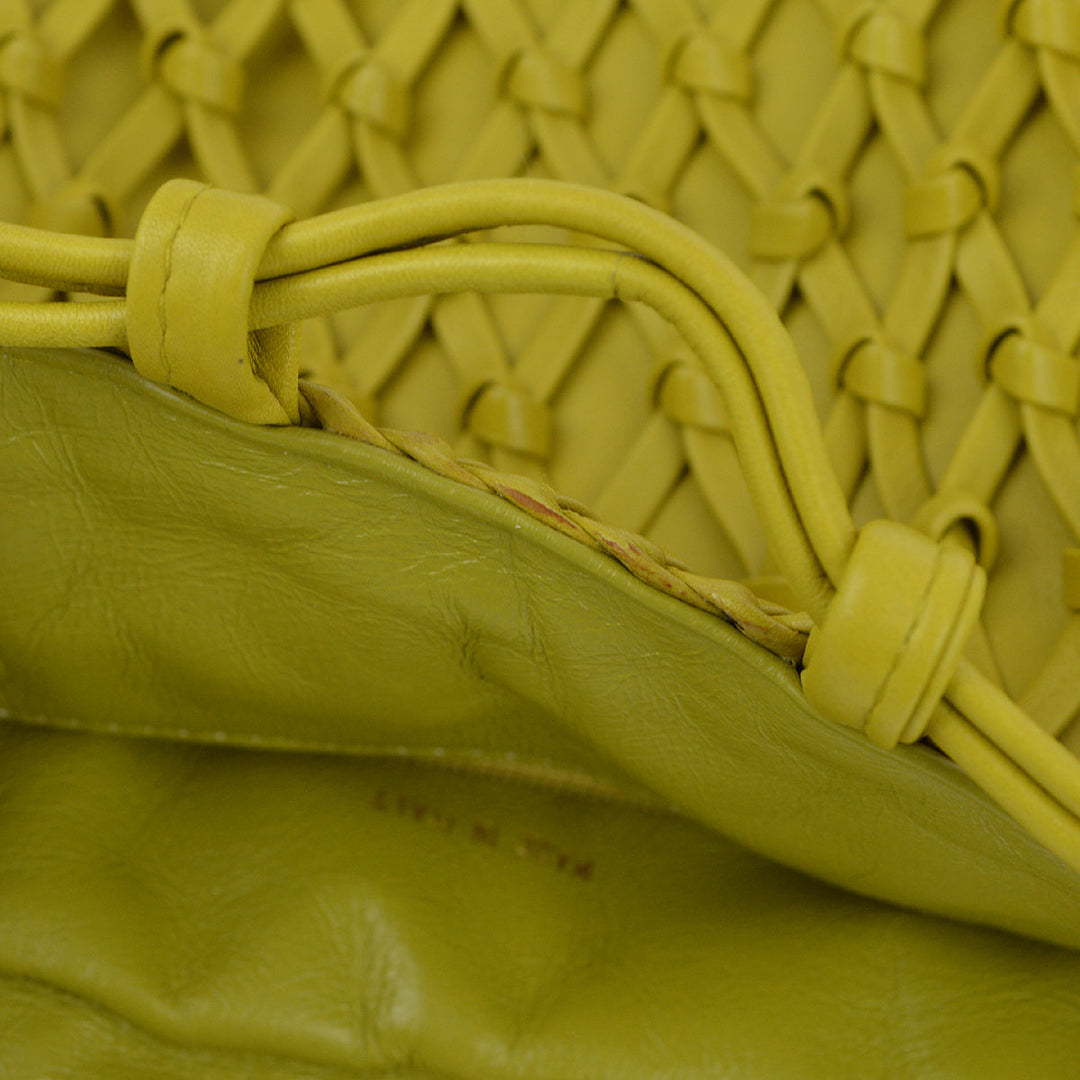 Top Quality Chanel Green Lambskin Braided Shoulder Bag