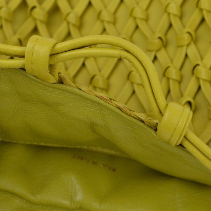 Top Quality Chanel Green Lambskin Braided Shoulder Bag