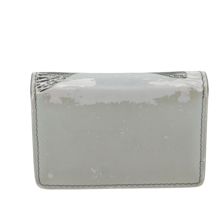 Burberry Chain Wallet Patent leather Gray Auth 64515