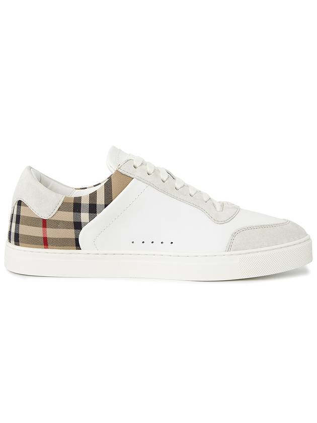 Burberry Check Leather Suede Sneakers Natural White Archive Beige