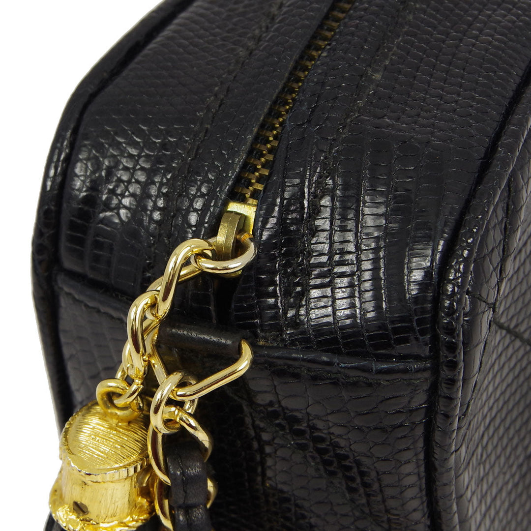 Top Quality Chanel * 1986-1988 Black Lizard Mini Camera Bag