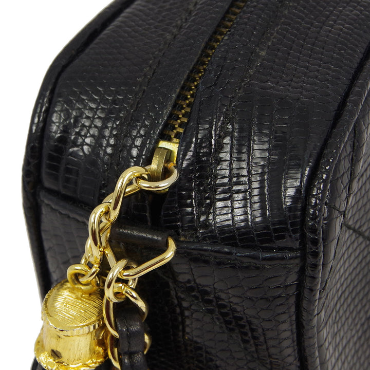 Top Quality Chanel * 1986-1988 Black Lizard Mini Camera Bag
