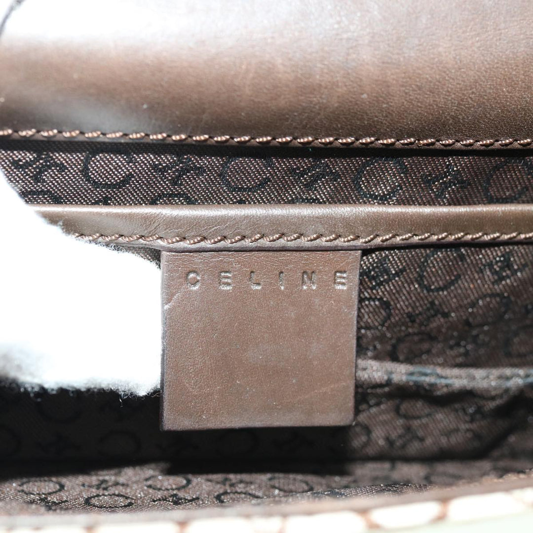 Celine C Macadam Canvas Shoulder Bag Beige Brown  64803
