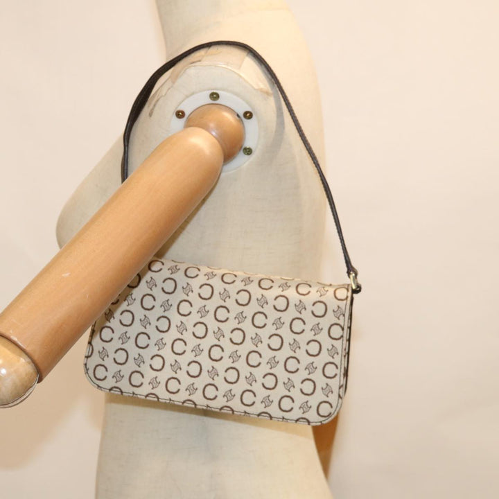 Celine C Macadam Canvas Shoulder Bag Beige Brown  64803