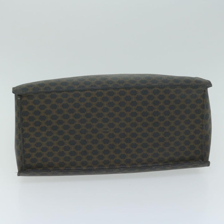 Celine Macadam Canvas Hand Bag PVC Brown Black Auth 64827
