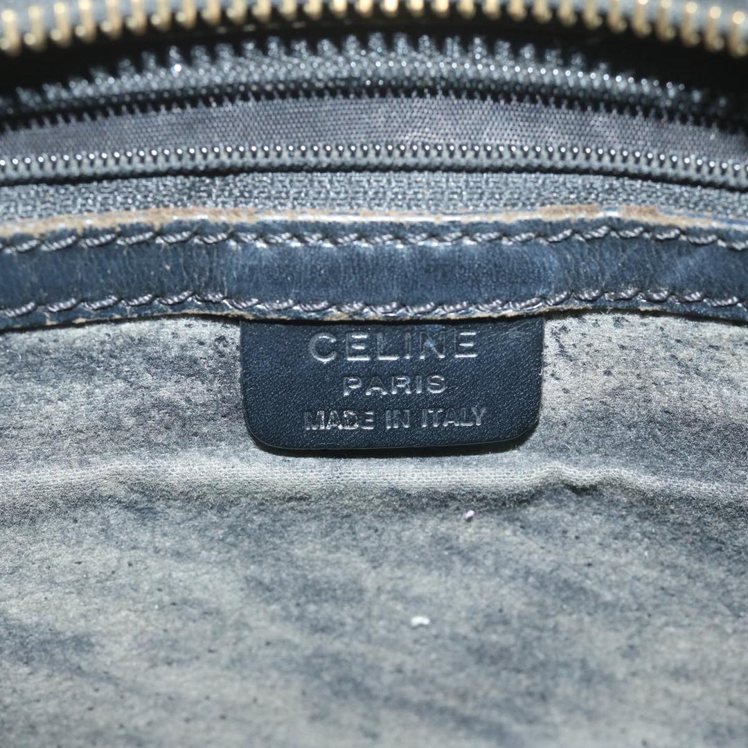 Celine Macadam Canvas Hand Bag PVC Brown Black Auth 64827