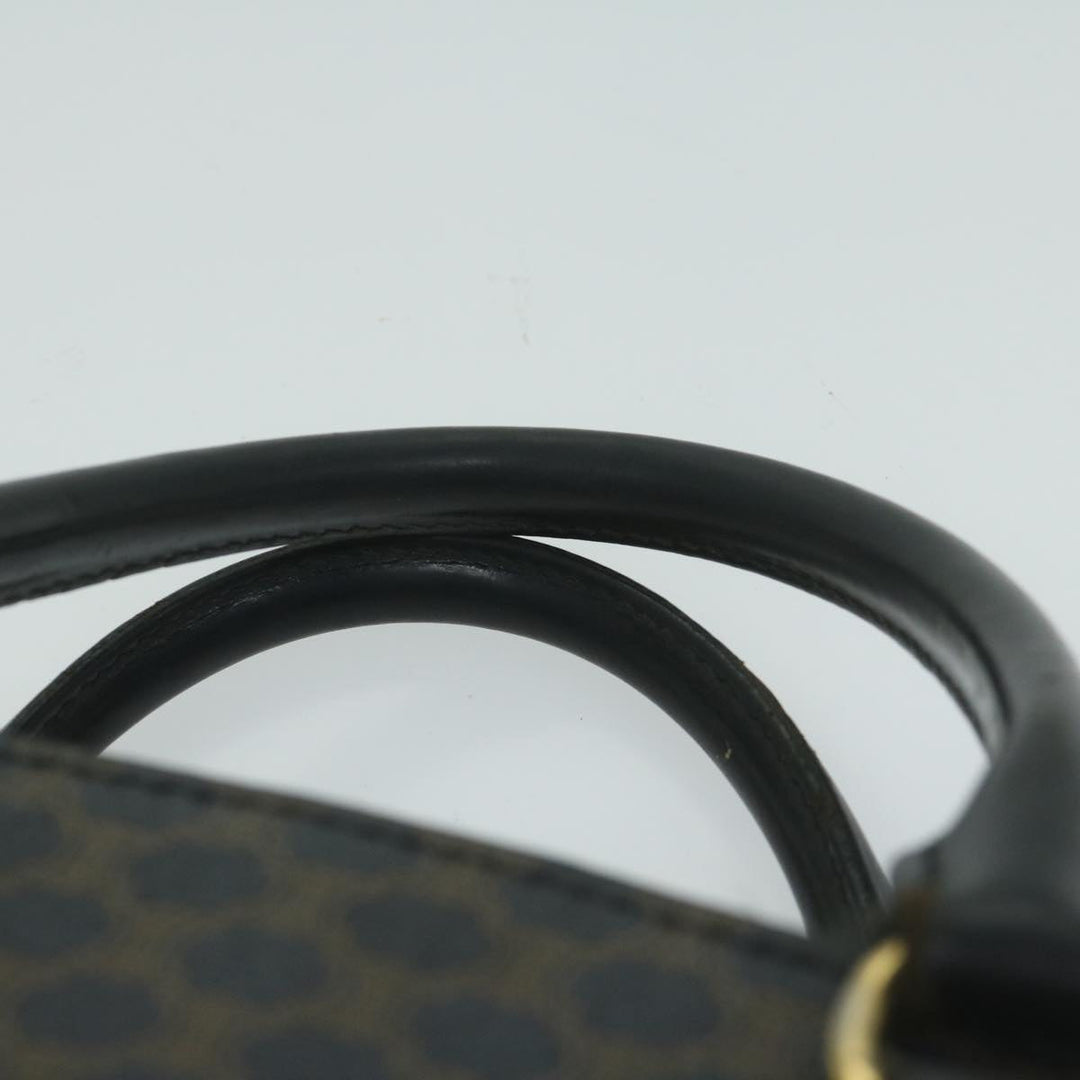 Celine Macadam Canvas Hand Bag PVC Brown Black Auth 64827