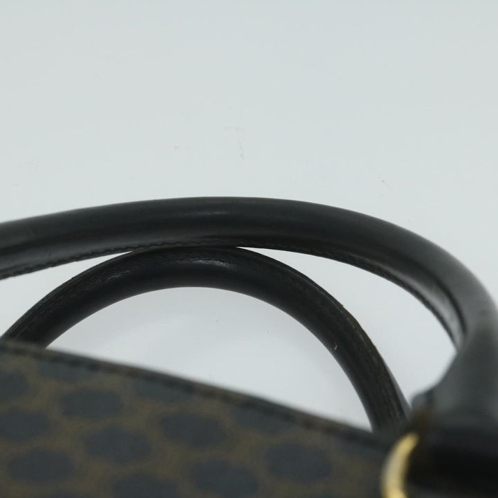 Celine Macadam Canvas Hand Bag PVC Brown Black Auth 64827