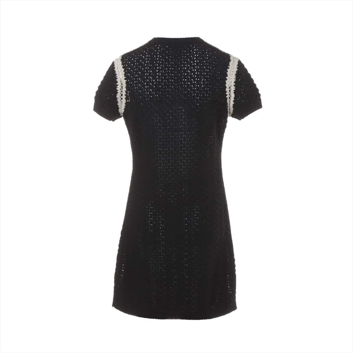 Top Quality Chanel Coconut Button P72 Silk e One Piece 36  Black