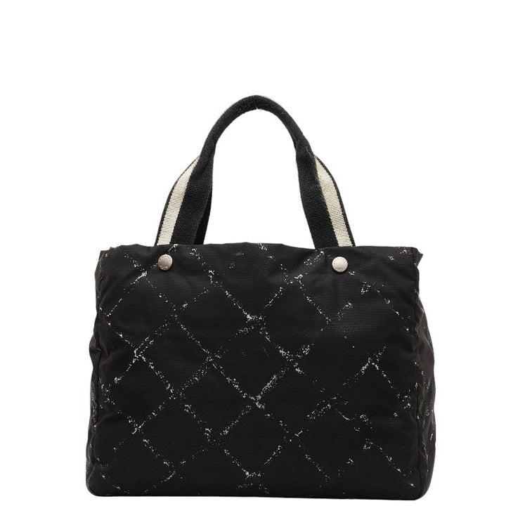 Top Quality Chanel  Travel Line Handbag Tote Bag Black Nylon Canvas  Chanel