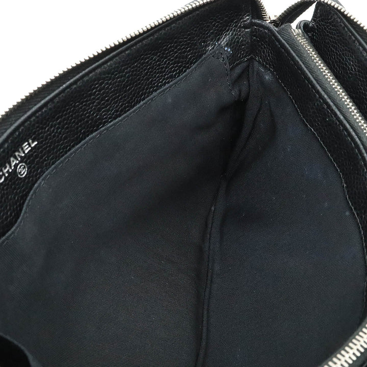 Top Quality Chanel Top Quality Chanel Cocomark Mattress Cracksack Second Bag Multiport Caviar S Leather Black Black Blumin