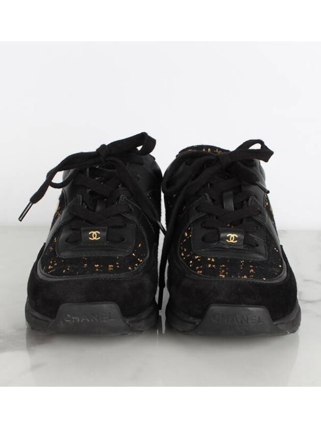 CC logo cruise sneakers gold pearl 36 230 Chanel