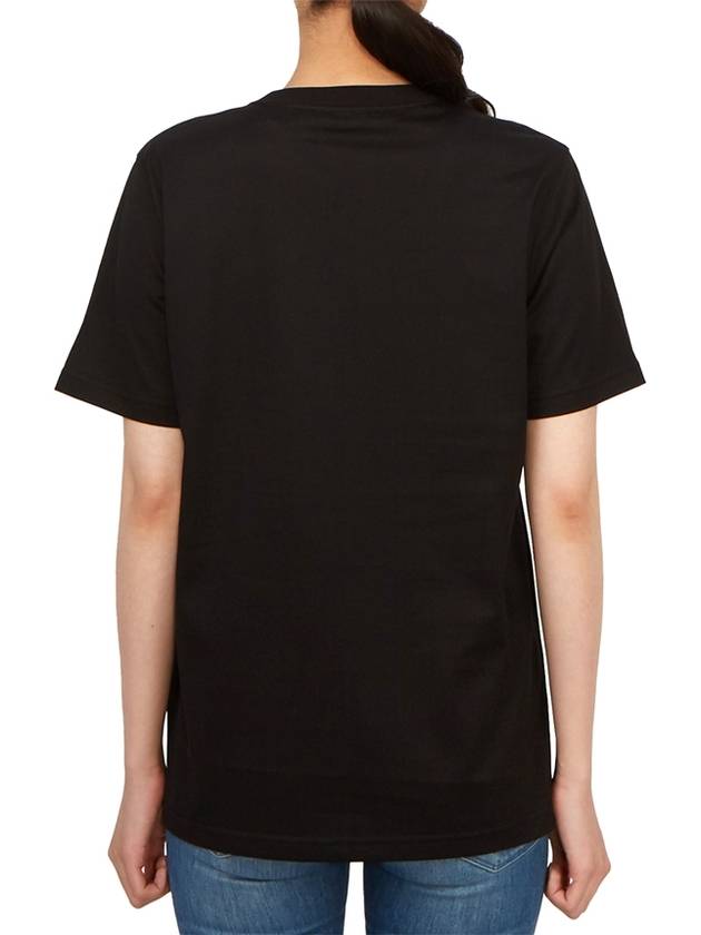 Burberry Logo Print Crew Neck Cotton Short Sleeve T-Shirt Black