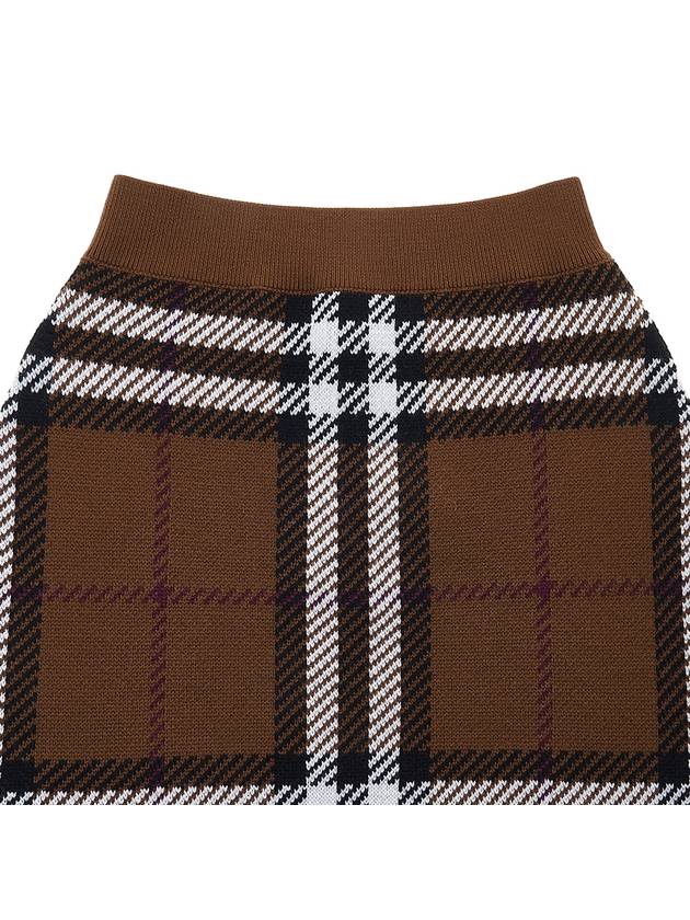 Burberry Check Jacquard Mini Pencil Skirt Brown