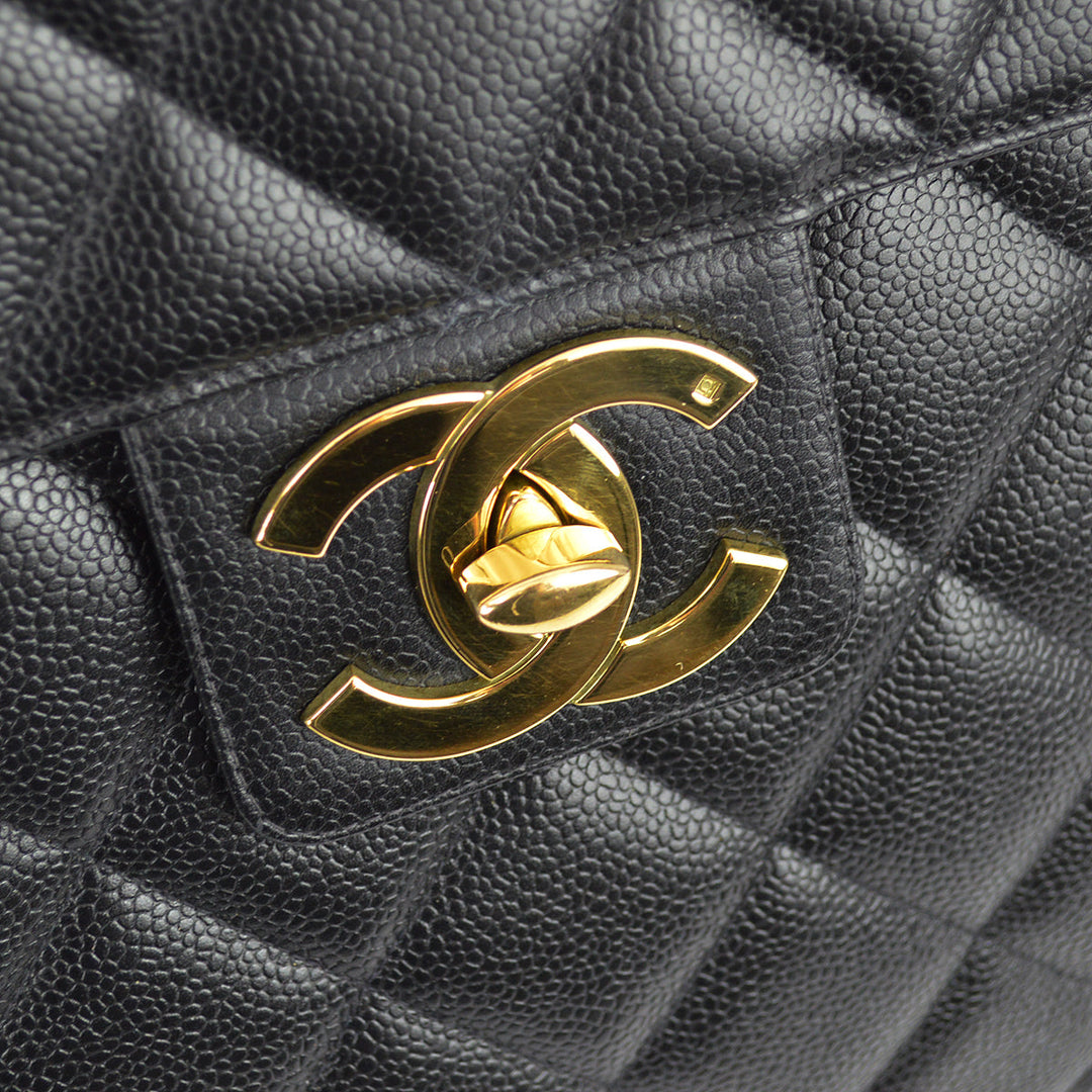 Top Quality Chanel 1991-1994 Black Caviar Briefcase