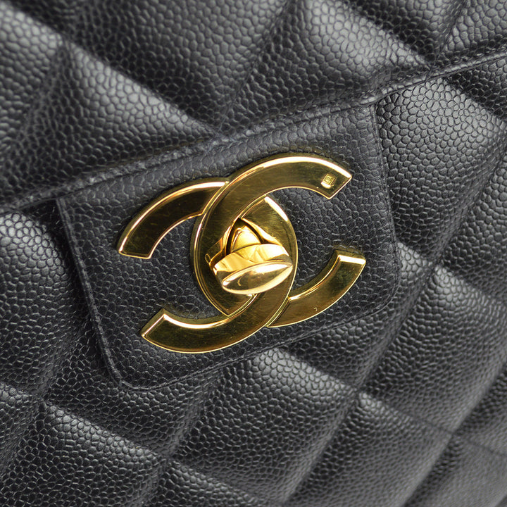 Top Quality Chanel 1991-1994 Black Caviar Briefcase