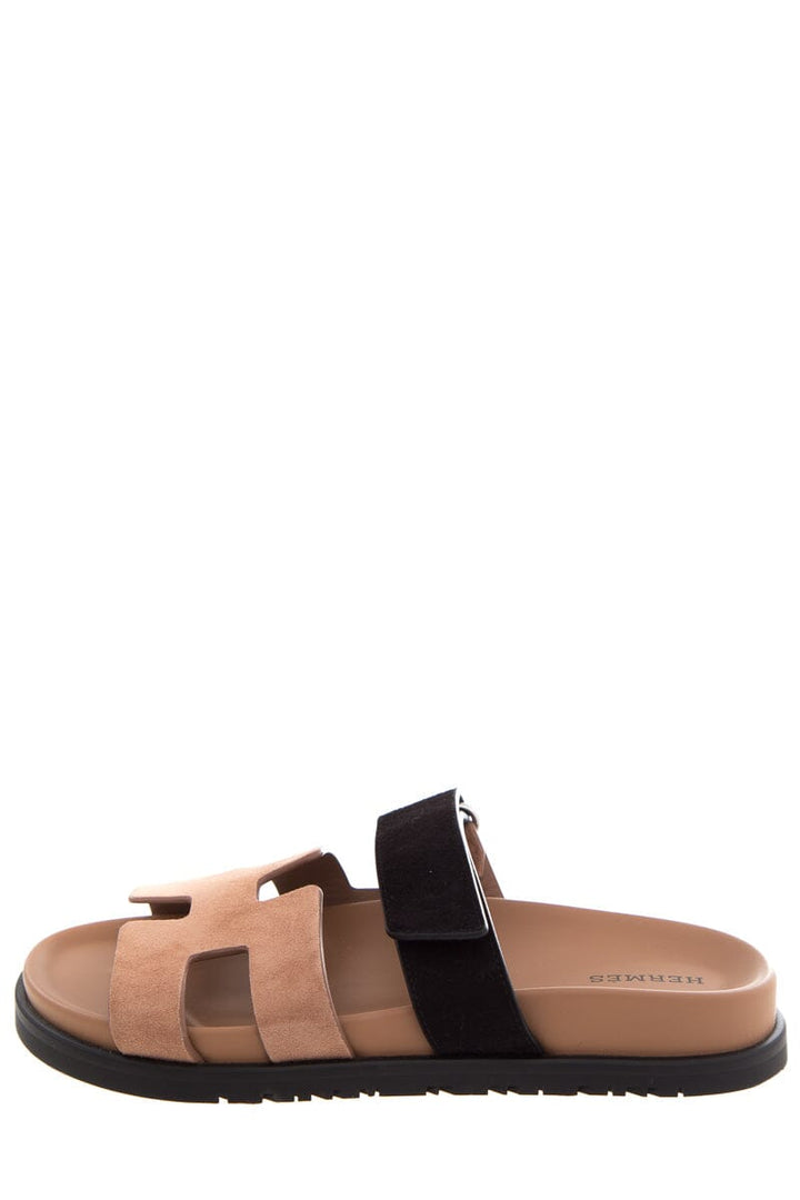 Hermès Brow & Black Chypre Sandals SZ 36