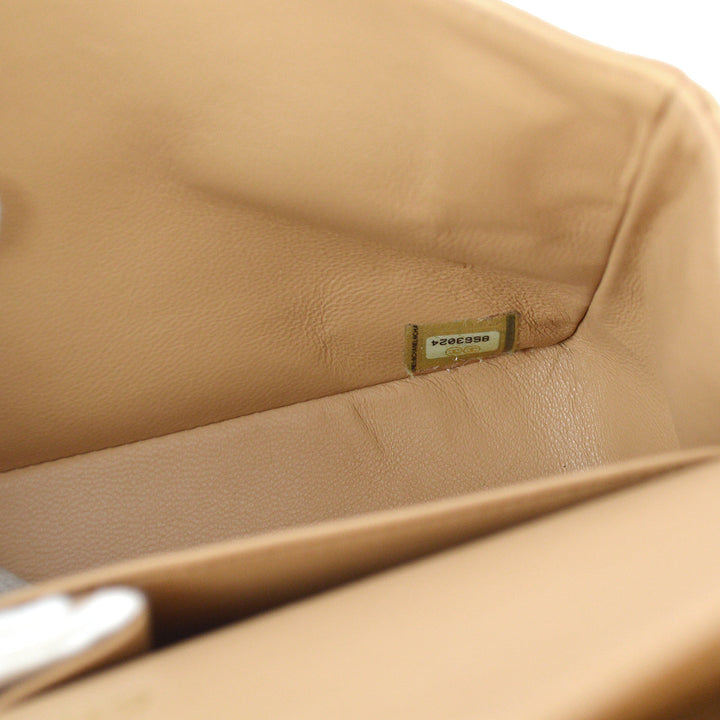 Top Quality Chanel 2003-2004 Beige Caviar Medium Classic Double Flap Bag