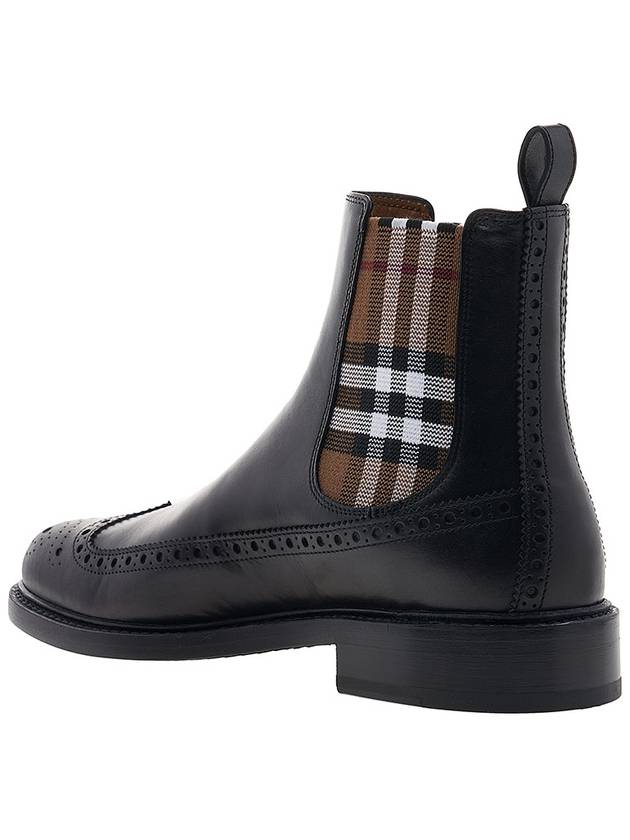 Burberry Tanner Check Chelsea Boots Black