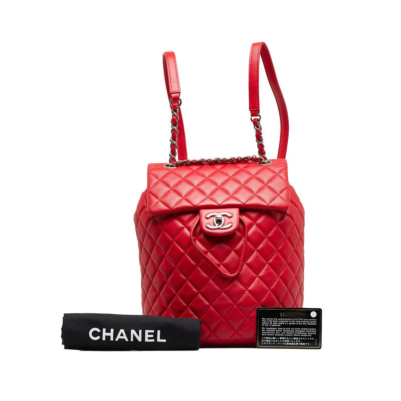 Top Quality Chanel Matrases Coco Rucksack Backpack Red Silver   Chanel