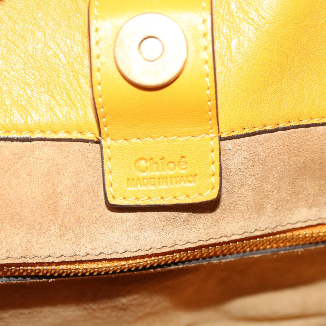 Chloe Tote Bag Leather Yellow 65259