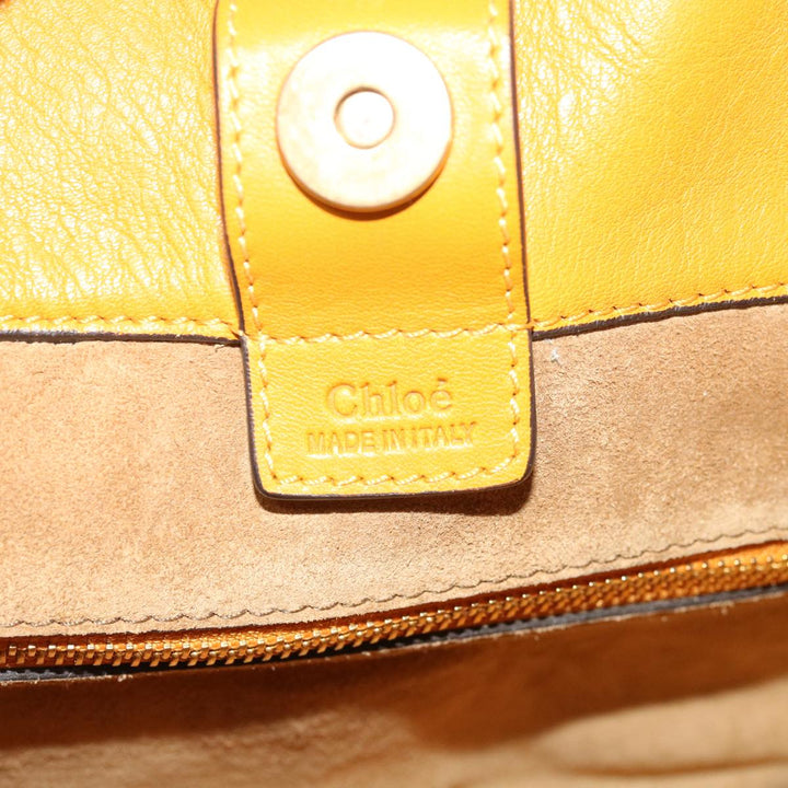 Chloe Tote Bag Leather Yellow 65259