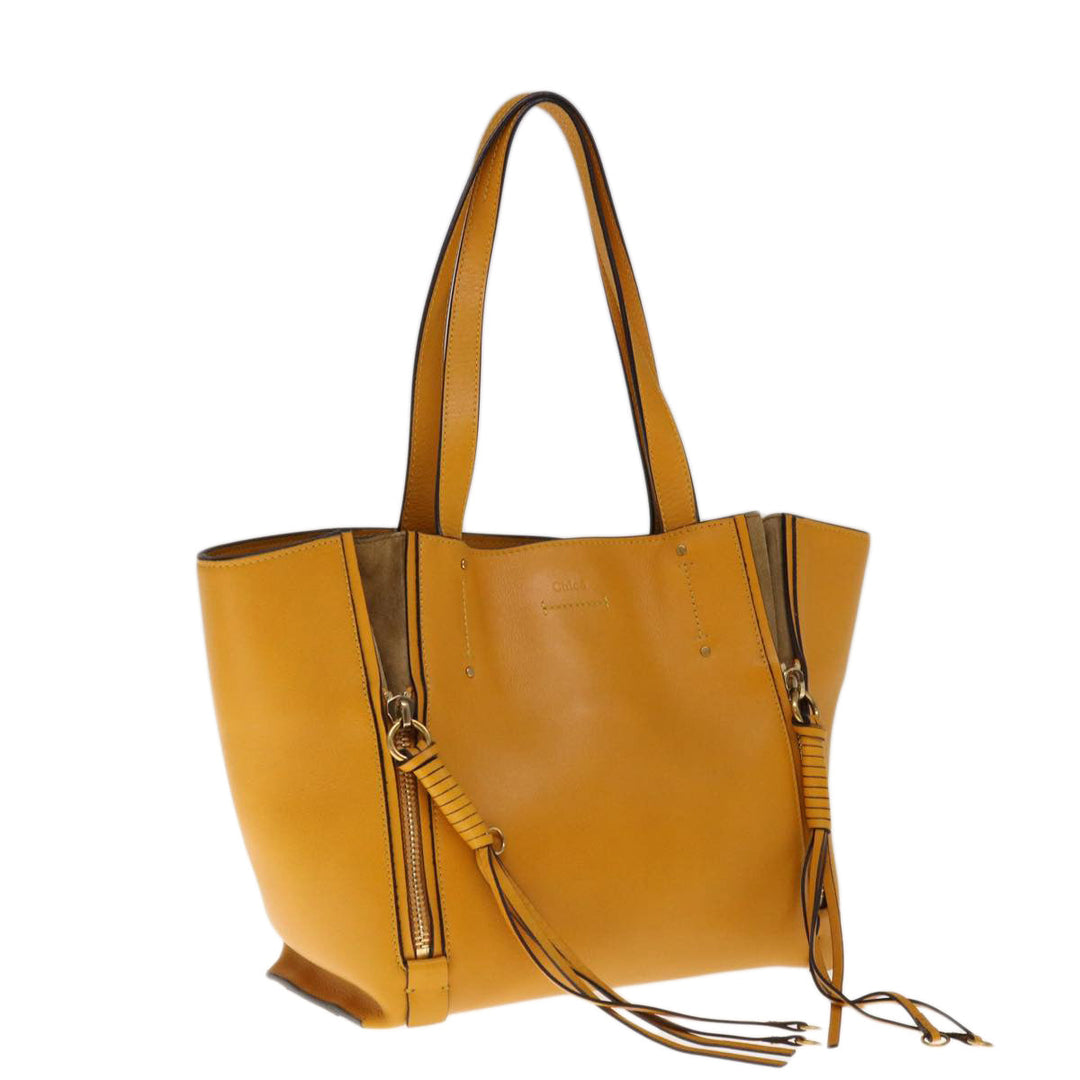 Chloe Tote Bag Leather Yellow 65259