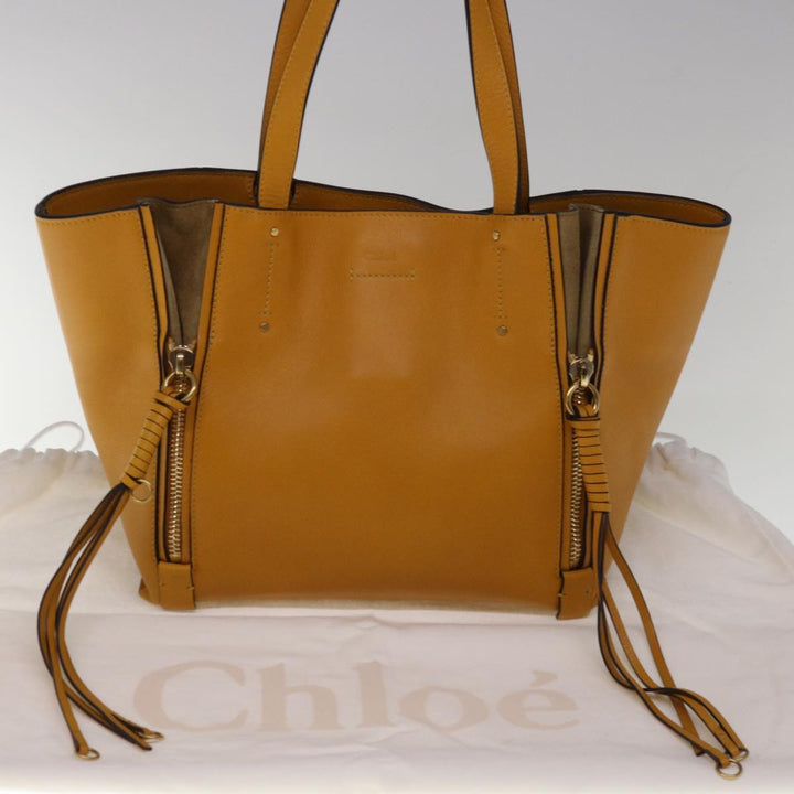Chloe Tote Bag Leather Yellow 65259