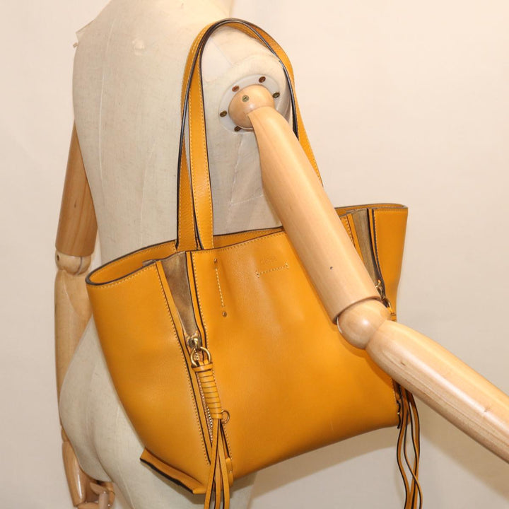 Chloe Tote Bag Leather Yellow 65259