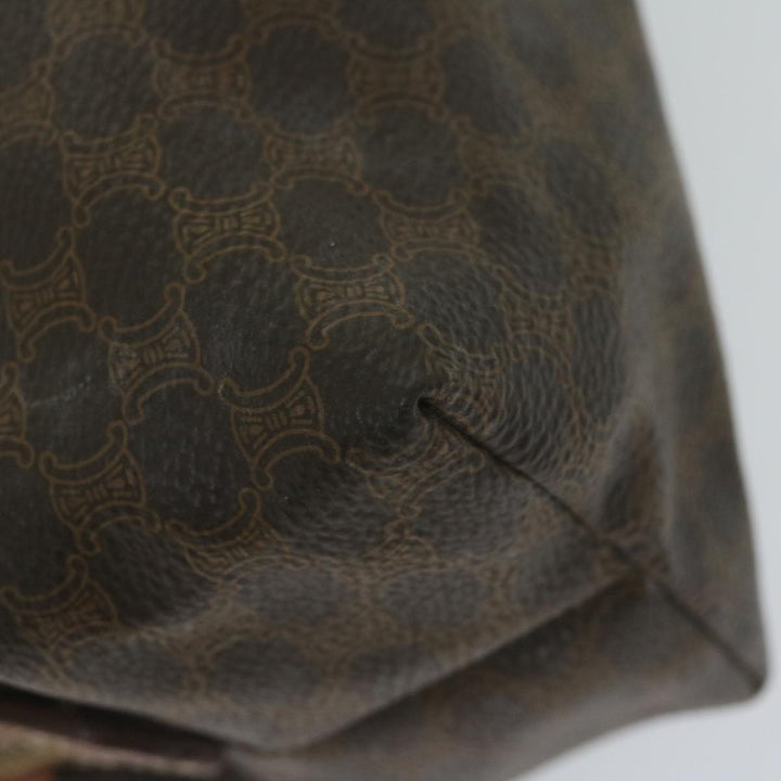 Celine Macadam Canvas Pouch PVC Leather Brown  65262