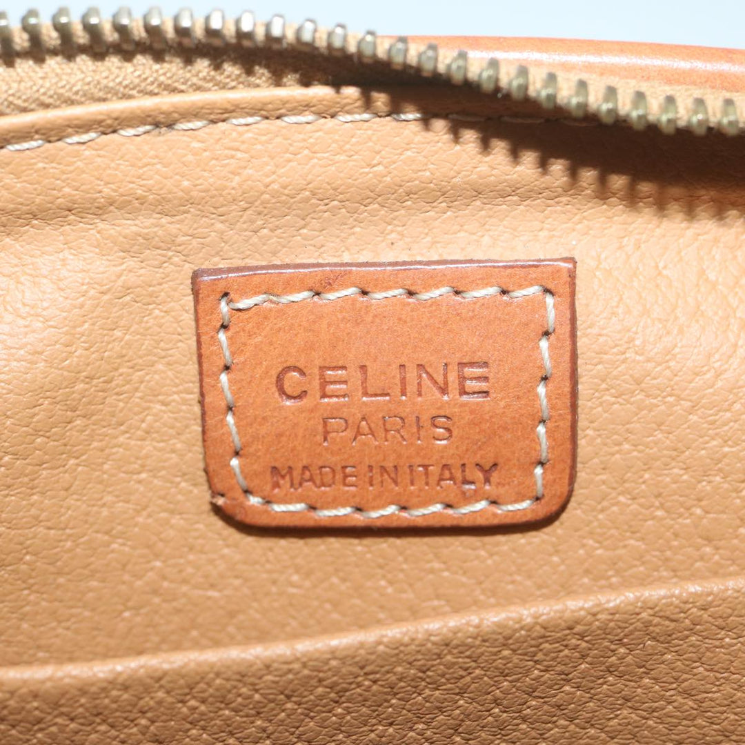 Celine Macadam Canvas Pouch PVC Leather Brown  65262