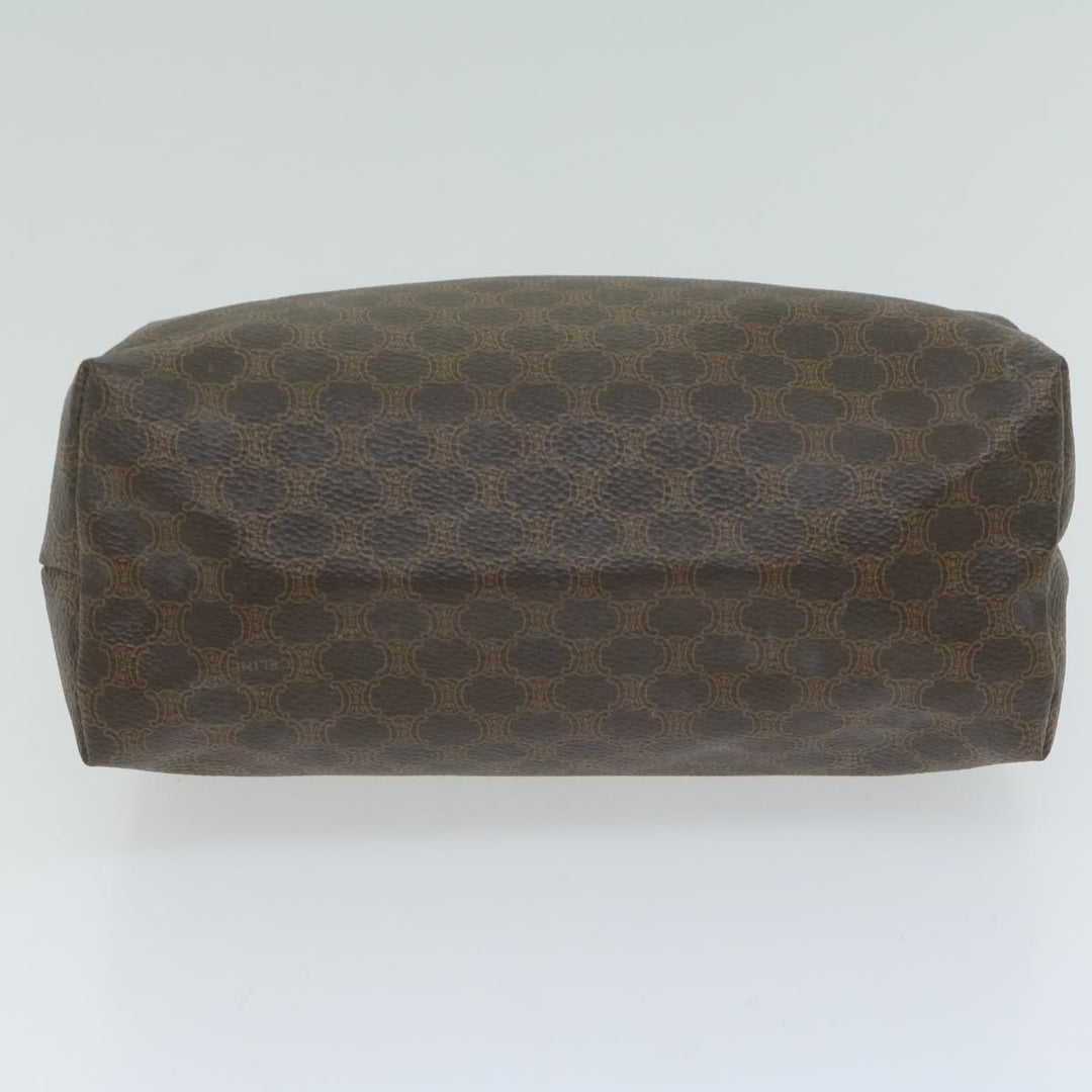Celine Macadam Canvas Pouch PVC Leather Brown  65262