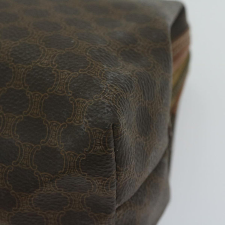 Celine Macadam Canvas Pouch PVC Leather Brown  65262