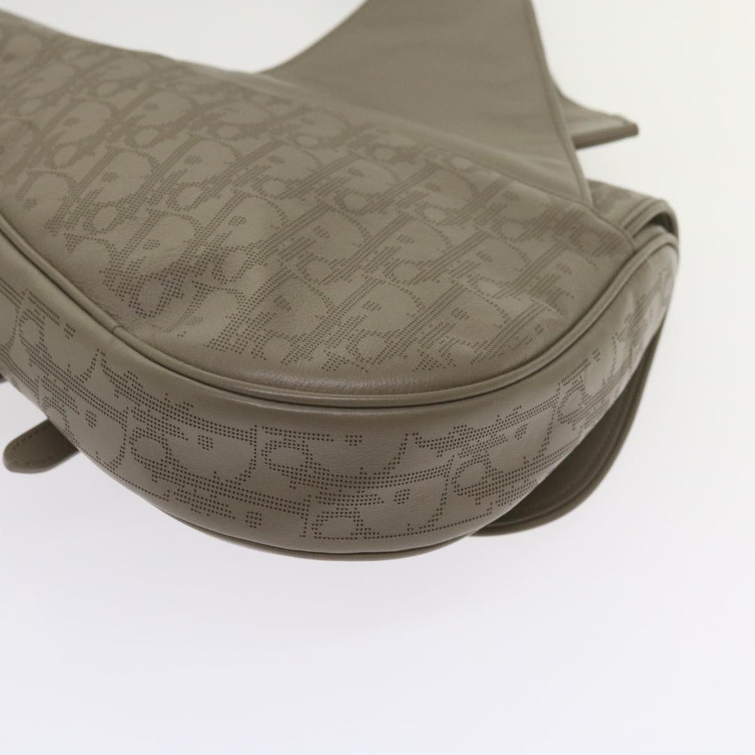 CHRISTIAN Top quality Dior Saddle bag Oblique Trotter Canvas Shoulder Bag Gray Auth 65327A