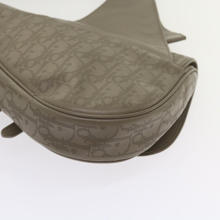 CHRISTIAN Top quality Dior Saddle bag Oblique Trotter Canvas Shoulder Bag Gray Auth 65327A