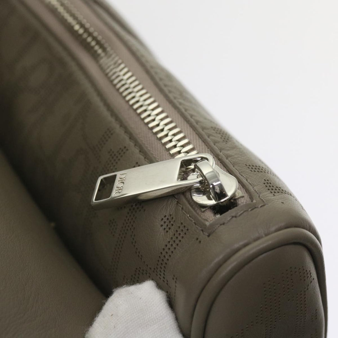 CHRISTIAN Top quality Dior Saddle bag Oblique Trotter Canvas Shoulder Bag Gray Auth 65327A