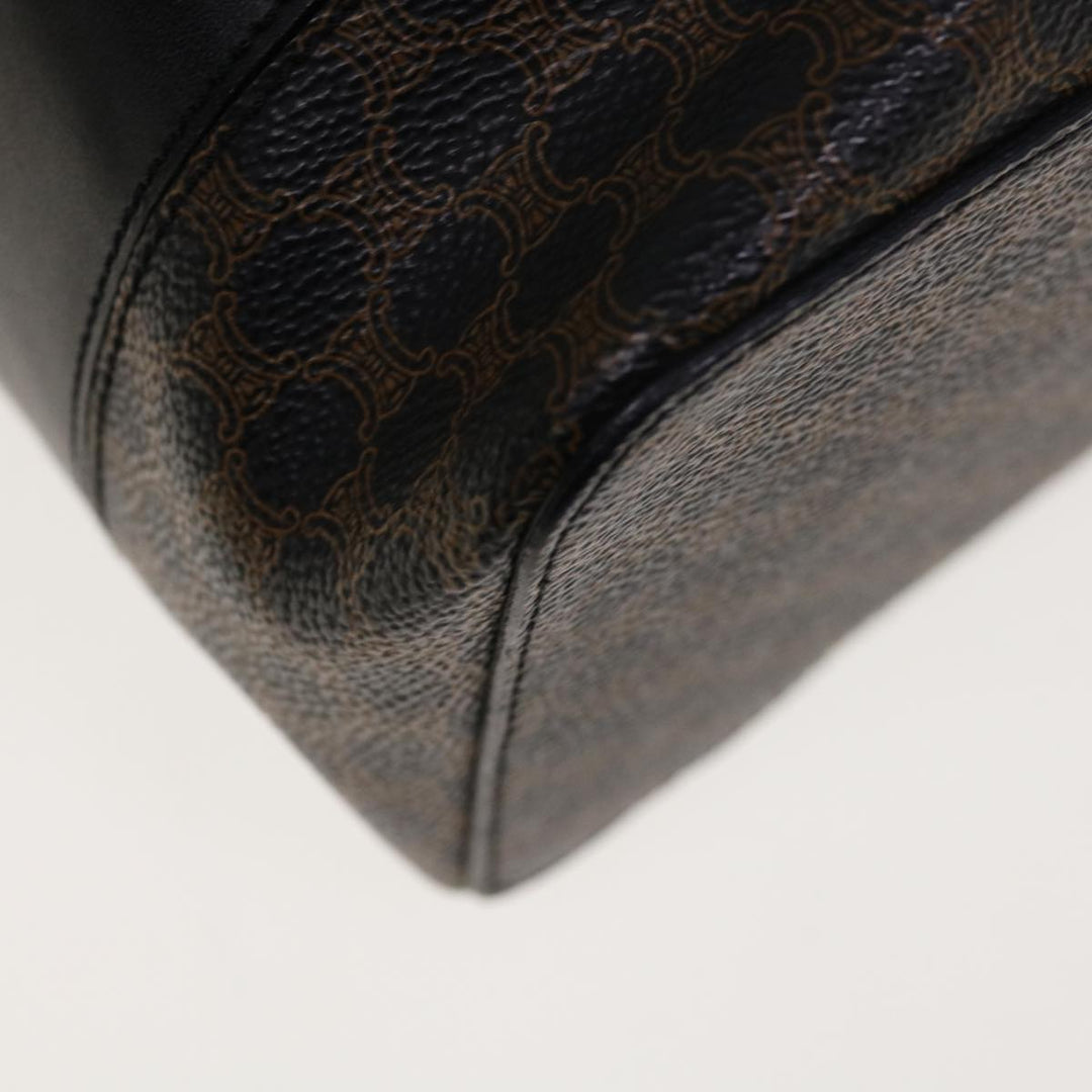 Celine Macadam Canvas Vany Cosmetic Pouch PVC Leather Black  65328A
